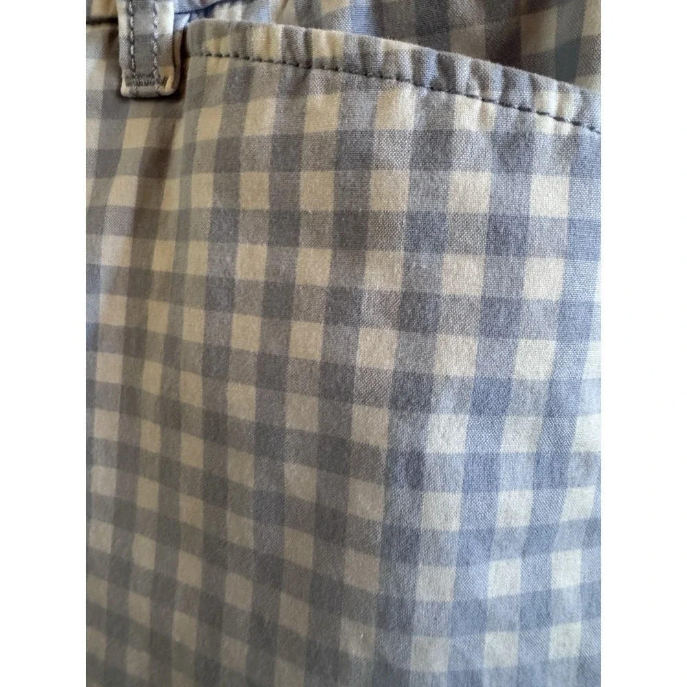 Talbots Perfect Crop Pants Size 16 Blue Gingham Cotton Blend